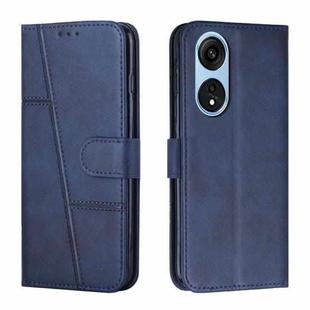 For OPPO A1 Pro/Reno8 T 5G Global Stitching Calf Texture Buckle Leather Phone Case(Blue)
