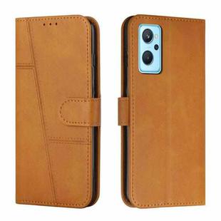 For Realme 9i 5G/V20 5G/V30t/V30 Stitching Calf Texture Buckle Leather Phone Case(Yellow)