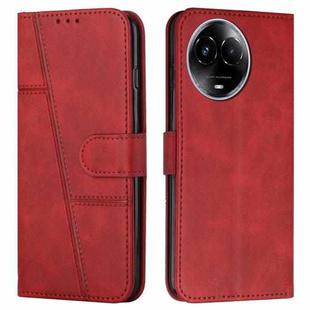 For Realme 11 5G Stitching Calf Texture Buckle Leather Phone Case(Red)