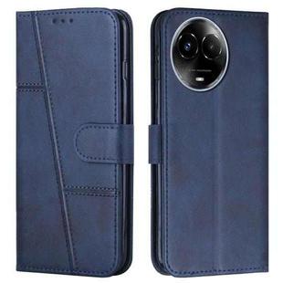For Realme 11 5G Stitching Calf Texture Buckle Leather Phone Case(Blue)