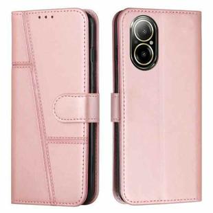 For Realme C67 4G Global Stitching Calf Texture Buckle Leather Phone Case(Rose Gold)