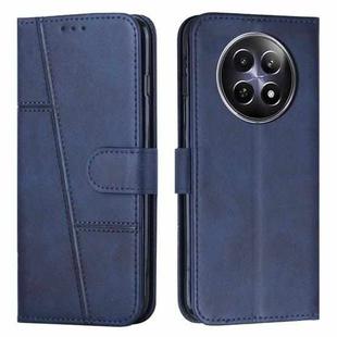 For Realme 12 Stitching Calf Texture Buckle Leather Phone Case(Blue)