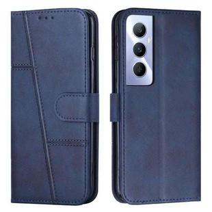 For Realme C65 4G Stitching Calf Texture Buckle Leather Phone Case(Blue)