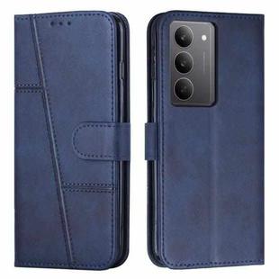 For Realme C75 / V60 Pro Stitching Calf Texture Buckle Leather Phone Case(Blue)