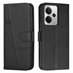 For Realme 14 / P3 5G / 14T 5G Stitching Calf Texture Buckle Leather Phone Case(Black)
