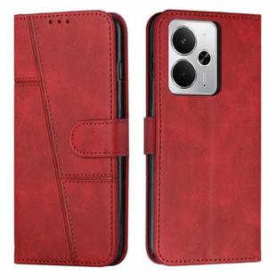 For Realme 14 / P3 5G / 14T 5G Stitching Calf Texture Buckle Leather Phone Case(Red)