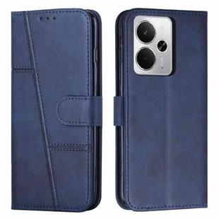 For Realme 14 / P3 5G / 14T 5G Stitching Calf Texture Buckle Leather Phone Case(Blue)