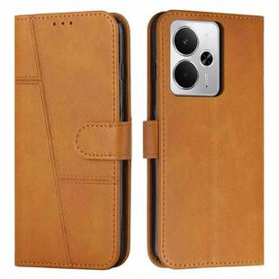 For Realme 14 / P3 5G / 14T 5G Stitching Calf Texture Buckle Leather Phone Case(Yellow)