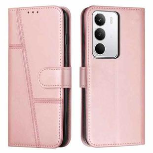 For Realme C71 4G Stitching Calf Texture Buckle Leather Phone Case(Rose Gold)