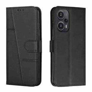 For Xiaomi Redmi Note 12 Turbo/Poco F5 Stitching Calf Texture Buckle Leather Phone Case(Black)