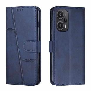 For Xiaomi Redmi Note 12 Turbo/Poco F5 Stitching Calf Texture Buckle Leather Phone Case(Blue)