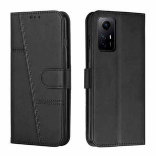 For Xiaomi Redmi Note 12S 4G Global Stitching Calf Texture Buckle Leather Phone Case(Black)