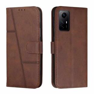 For Xiaomi Redmi Note 12S 4G Global Stitching Calf Texture Buckle Leather Phone Case(Brown)