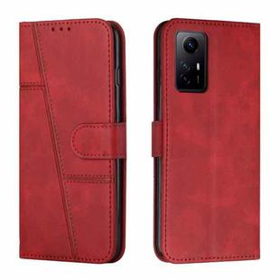 For Xiaomi Redmi Note 12S 4G Global Stitching Calf Texture Buckle Leather Phone Case(Red)