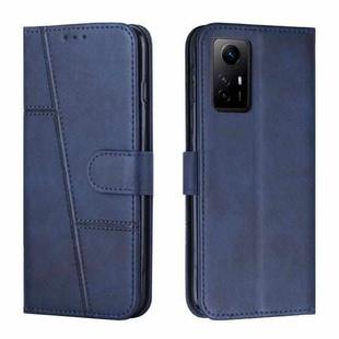 For Xiaomi Redmi Note 12S 4G Global Stitching Calf Texture Buckle Leather Phone Case(Blue)