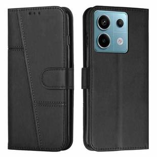 For Xiaomi Redmi Note 13 Pro 4G Global Stitching Calf Texture Buckle Leather Phone Case(Black)