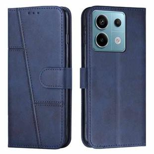 For Xiaomi Redmi Note 13 Pro 4G Global Stitching Calf Texture Buckle Leather Phone Case(Blue)