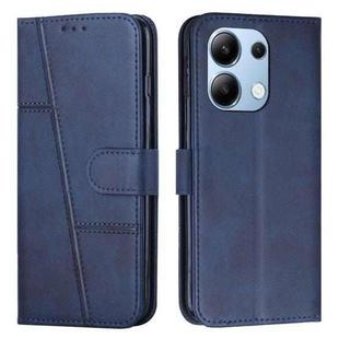 For Xiaomi Redmi Note 13 4G Global Stitching Calf Texture Buckle Leather Phone Case(Blue)