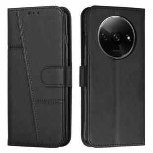 For Xiaomi Redmi A3 Stitching Calf Texture Buckle Leather Phone Case(Black)