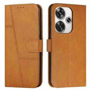 For Xiaomi Redmi Turbo 3 Stitching Calf Texture Buckle Leather Phone Case(Yellow)