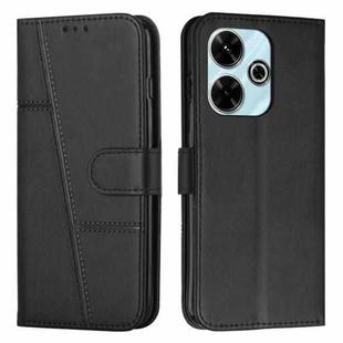 For Xiaomi Redmi  13 4G Stitching Calf Texture Buckle Leather Phone Case(Black)