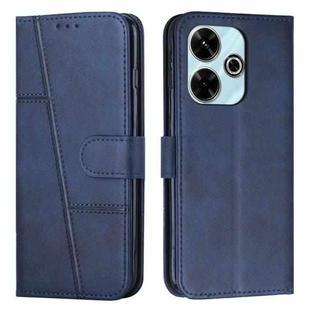 For Xiaomi Redmi  13 4G Stitching Calf Texture Buckle Leather Phone Case(Blue)