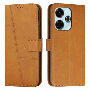 For Xiaomi Redmi  13 4G Stitching Calf Texture Buckle Leather Phone Case(Yellow)