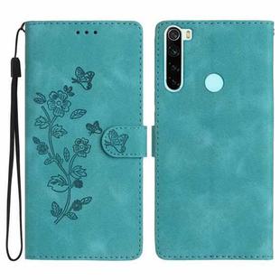 For Xiaomi Redmi Note 8T Flower Butterfly Embossing Pattern Leather Phone Case(Sky Blue)