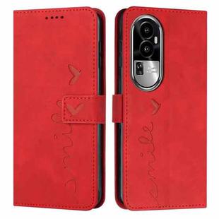 For OPPO Reno10 Pro Skin Feel Heart Pattern Leather Phone Case(Red)