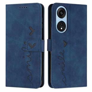 For OPPO A1 5G/A98/F23 5G Skin Feel Heart Pattern Leather Phone Case(Blue)