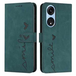 For OPPO A1 5G/A98/F23 5G Skin Feel Heart Pattern Leather Phone Case(Green)