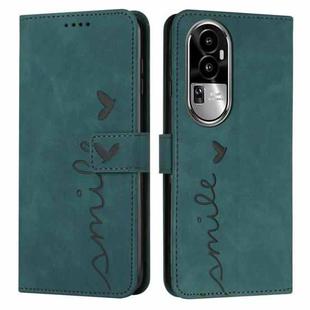 For OPPO Reno10 5G Global/Reno10 Pro 5G Global Skin Feel Heart Pattern Leather Phone Case(Green)