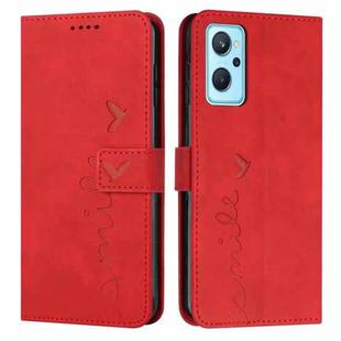 For Realme 9i 5G/V20 5G/V30t/V30 Skin Feel Heart Pattern Leather Phone Case(Red)