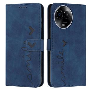 For Realme 11 5G Global/11x Skin Feel Heart Pattern Leather Phone Case(Blue)