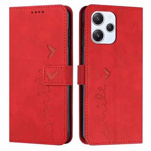 For Xiaomi Redmi 12 4G Skin Feel Heart Pattern Leather Phone Case(Red)
