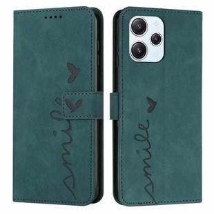 For Xiaomi Redmi 12 4G Skin Feel Heart Pattern Leather Phone Case(Green)