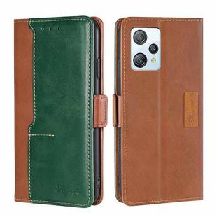 For Blackview A53 / A53 Pro Contrast Color Side Buckle Leather Phone Case(深棕+金色)