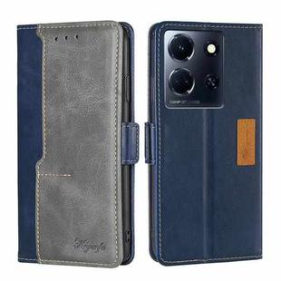 For Infinix Note 30 5G Contrast Color Side Buckle Leather Phone Case(Blue + Grey)