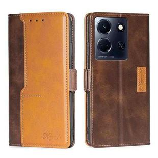 For Infinix Note 30 5G Contrast Color Side Buckle Leather Phone Case(Dark Brown + Gold)