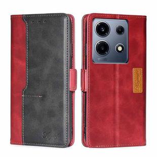 For Infinix Note 30 VIP 5G Contrast Color Side Buckle Leather Phone Case(Red + Black)