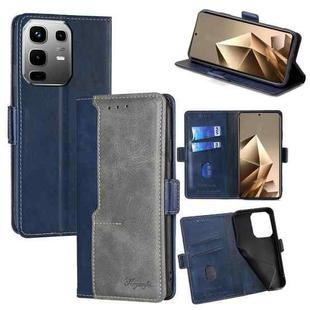 For Infinix Note 50 4G Contrast Color Side Buckle Leather Phone Case(Blue + Grey)