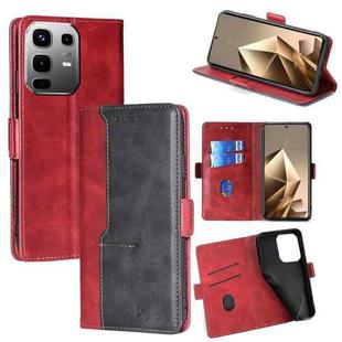 For Infinix Note 50 4G Contrast Color Side Buckle Leather Phone Case(Red + Black)