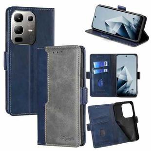 For Infinix Note 50x 5G Contrast Color Side Buckle Leather Phone Case(Blue + Grey)