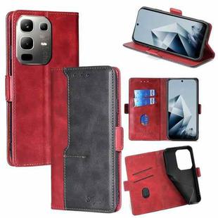 For Infinix Note 50x 5G Contrast Color Side Buckle Leather Phone Case(Red + Black)