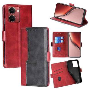 For Realme P3 Ultra 5G Contrast Color Side Buckle Leather Phone Case(Red + Black)