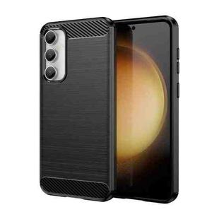 For Samsung Galaxy S23 FE Brushed Texture Carbon Fiber TPU Phone Case(Black)