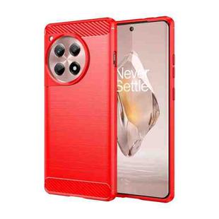 For OnePlus Ace 3 5G Brushed Texture Carbon Fiber TPU Phone Case(Red)