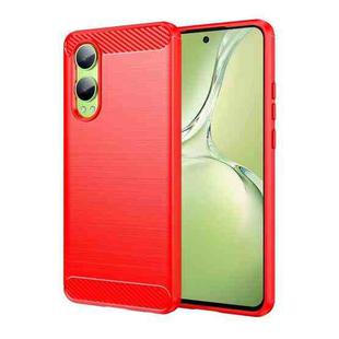 For OnePlus Nord CE4 Lite Brushed Texture Carbon Fiber TPU Phone Case(Red)