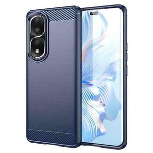 For Honor 90 Pro Brushed Texture Carbon Fiber TPU Phone Case(Blue)