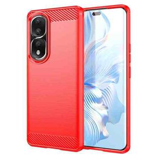 For Honor 90 Pro Brushed Texture Carbon Fiber TPU Phone Case(Red)